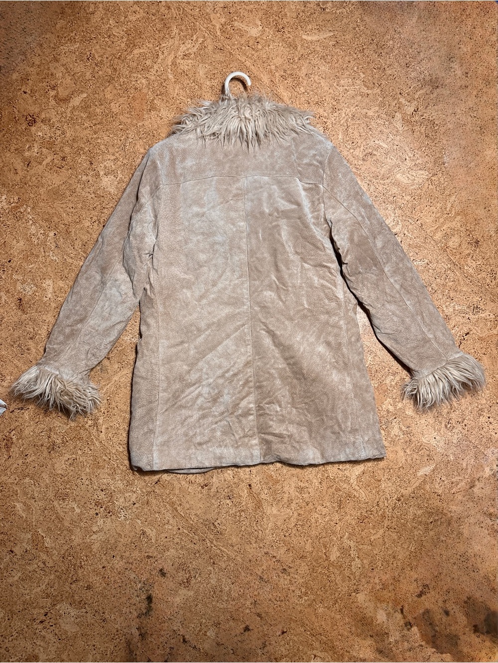 Wilsons Leather Maxima Vintage Y2K Suede Penny Lane Coat Faux Fur Trim Sz L - Picture 6 of 16